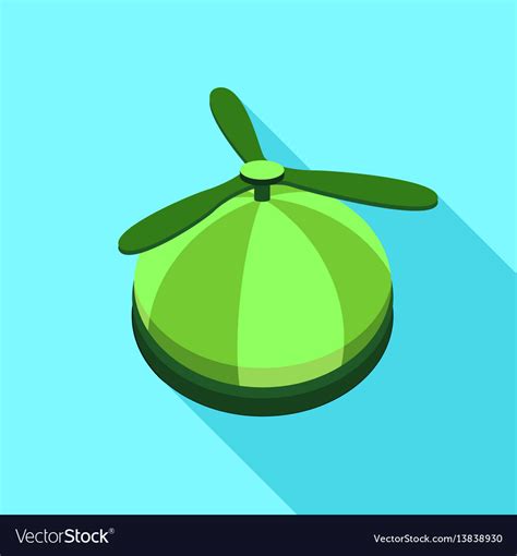 Green propeller hat icon flat style Royalty Free Vector