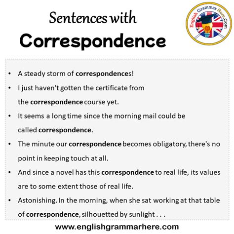 Sentences with Correspondence, Correspondence in a Sentence in English, Sentences For ...