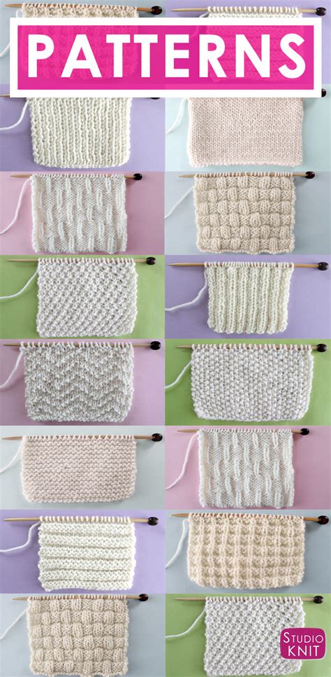 Knit Stitch Patterns for Beginning Knitters | Studio Knit