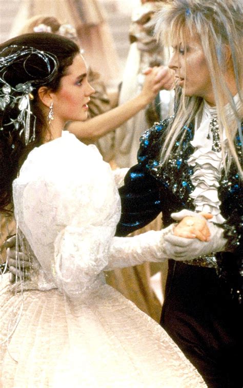 Jennifer Connelly and David Bowie in Labyrinth, 1986. Dir. Jim Henson. Costume Design by Ellis ...