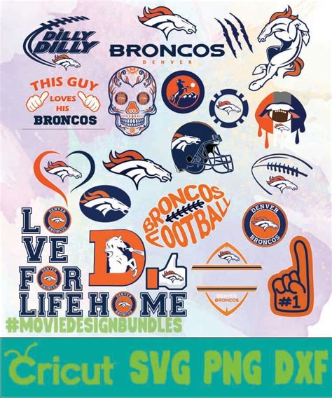 DENVER BRONCOS LOGO BUNDLES SVG PNG DXF - Movie Design Bundles