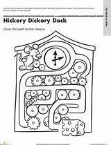 Hickory Dickory Dock Printable And Activity For Preschool  Nursery sketch template
