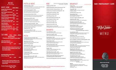 Red Lion Hotel Menu,Menú para Red Lion Hotel, Ballarat, Ballarat - Urbanspoon/Zomato