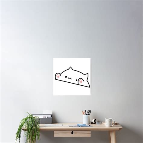 "cute white cat meme" Poster for Sale by chaouidz | Redbubble