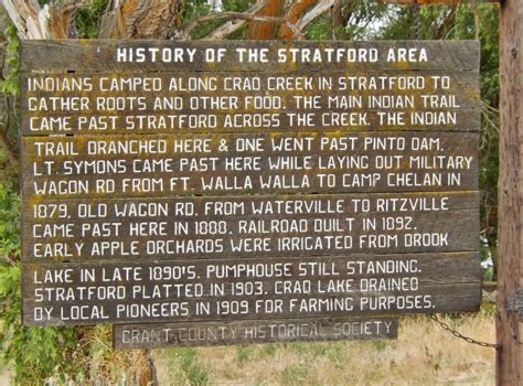 History of the Stratford Area Historical Marker