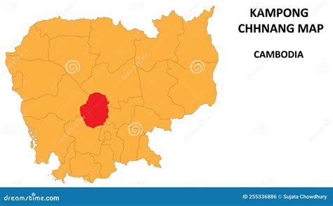 Kampong Chhnang State And Regions Map Highlighted On Cambodia Map Vector Illustration ...