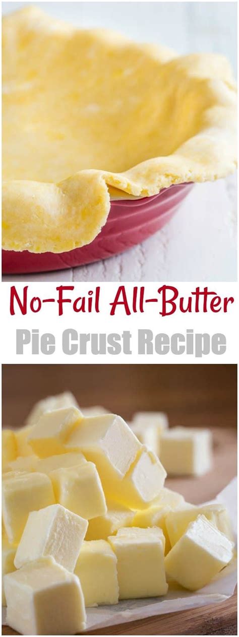 Pie Dough Recipe Butter, All Butter Pie Crust, Flaky Pie Crust, Homemade Pie Crusts, Pie Crust ...