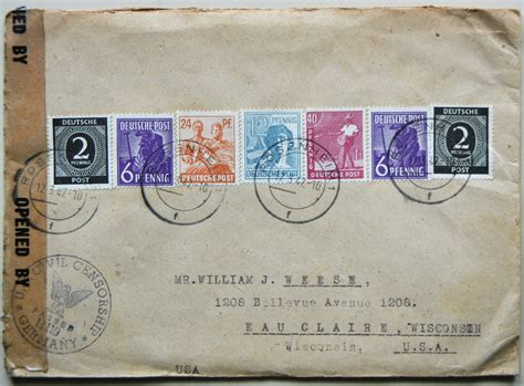 ROSENHEIM GERMANY 1947 POSTAL HISTORY COVER WITH AMERICAN ZONE OCCUPATION STAMPS, CIVIL CENSOR ...