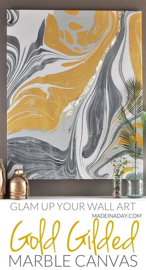 Gold Gilded Marble Canvas: Glam Up Your Wall Art | Made In A Day