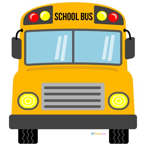 FREE School Bus Front Clipart | Pearly Arts