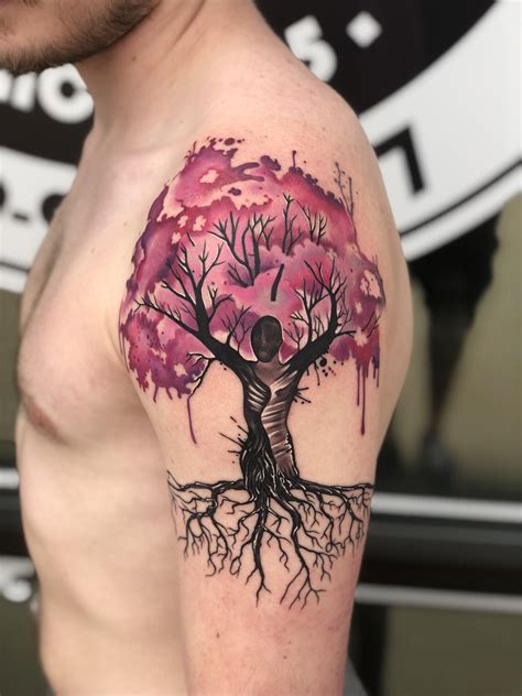 Watercolor Dogwood Mural // Tyler (Neon Dragon Tattoo, Cedar Rapids, IA ...