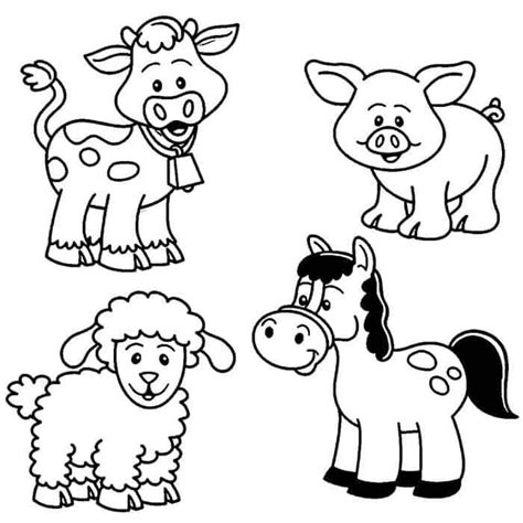 Farm Animal Coloring Pages PDF For Kids - Coloringfolder.com | Farm ...