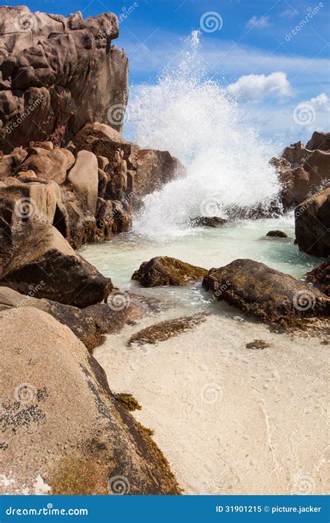 Breaker and rocks stock image. Image of rocks, coastline - 31901215