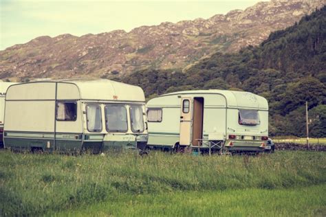 Old Caravan Parked In A Campsite Free Stock Photo - Public Domain Pictures