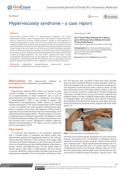 (PDF) Hyperviscosity syndrome - a case report