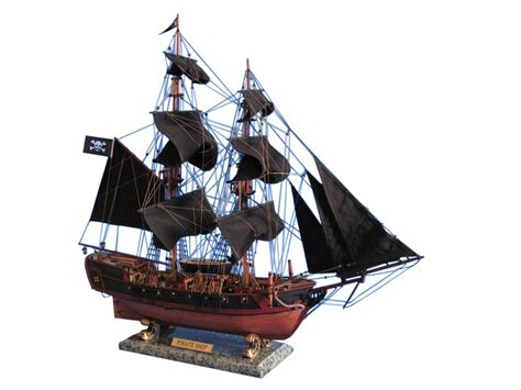 Wholesale Wooden Caribbean Pirate Ship Model Limited 26in - Black Sails ...