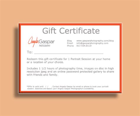 Photography Gift Certificate - 10+ Examples, Format, Pdf