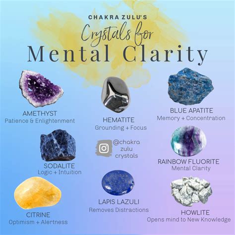 Crystals for Mental Clarity | Meditation crystals, Crystal healing stones, Spiritual crystals