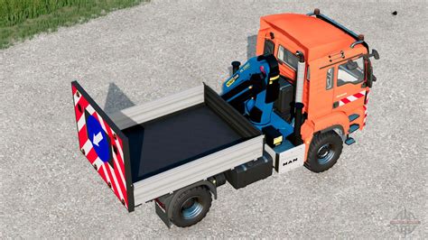 MAN TGS 18.500 4x4 Fatbed Truck with Crane para Farming Simulator 2017