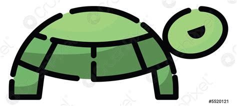 Green turtle, illustration, vector on a white background - stock vector ...