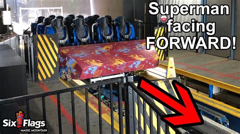 Superman Ride NOW Facing FORWARD! | Six Flags Magic Mountain | Theme ...