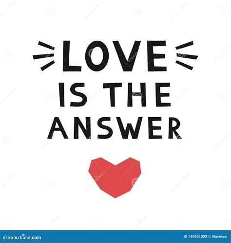 Motivation Quote `Love is the Answer`. Hand Drawn Lettering Poster ...