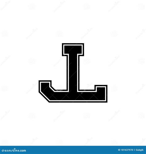 Black and White Letter JL Initial Logo Icon Stock Vector - Illustration of initial, black: 181637978