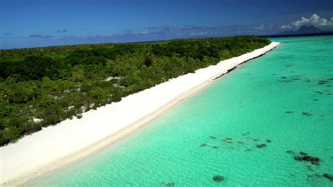 Aerial Tupai Society Islands French Polynesia Atoll Pacific Heart Island Shoreline Ocean ...