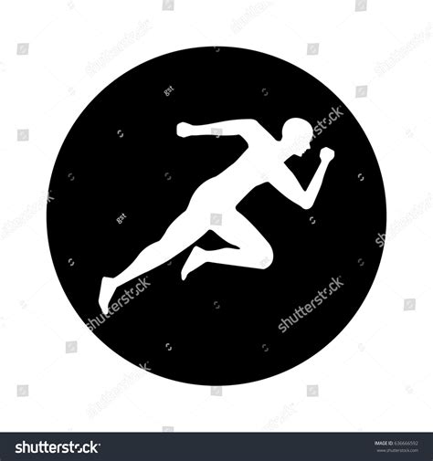 Silhouette Athlete Running Icon Stock Vector (Royalty Free) 636666592 | Shutterstock