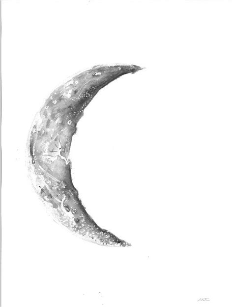 High-Quality Watercolor Moon Print - Waning Crescent | Watercolor moon ...