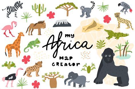 My Africa Animals Clipart By Ksenias Store | TheHungryJPEG