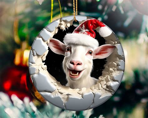 Goat 3D Christmas Ornament, Christmas Ornament, Christmas 3d Ornaments, Goat Christmas ...