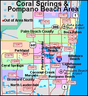 Florida Broward County Maps | County map, Coral springs, Broward county