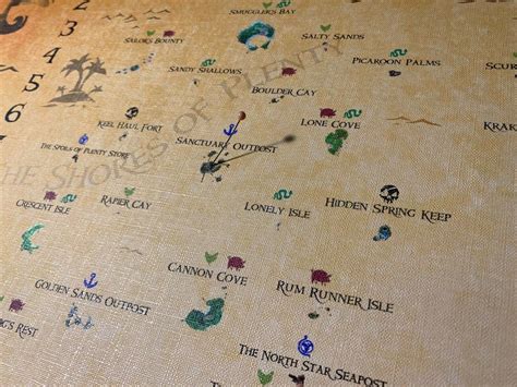 Sea of Thieves Game world map Printed on adhesive textured | Etsy