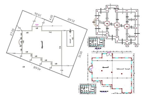 Multipurpose Hall Floor Plan Design DWG File - Cadbull