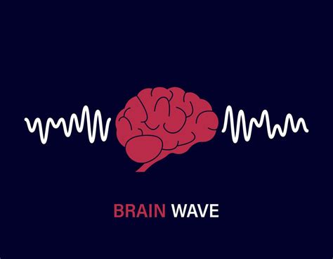 Human Brain Waves. Brain Activity Wave concept. Pink Mind with Mental Wave. Isolated blue ...