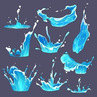 Free Vector | Collection of realistic water splashes | Art reference, Water art, Environment ...