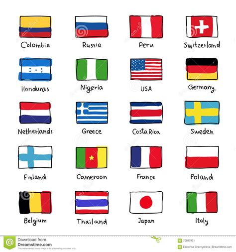 Icons Of Flags Of Different Countries Stock Vector - Illustration of ...