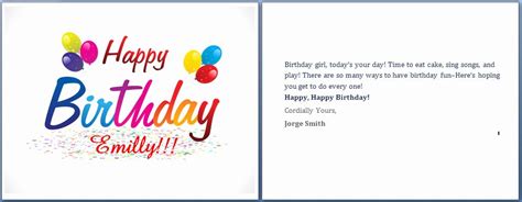 Birthday Card Template for Word Inspirational Ms Word Happy Birthday Cards Word Te… | Birthday ...