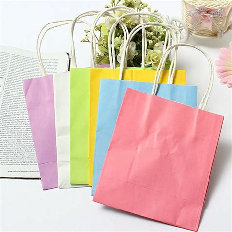 Luxury Party Bags Kraft Paper Gift Bag With Handles Recyclable Loot Bag Wedding Party Baby ...