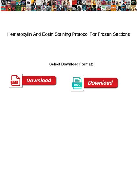 Hematoxylin and Eosin Staining Protocol for Frozen Sections - DocsLib