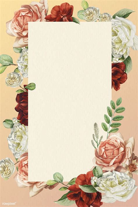 Download premium vector of Flower rectangle frame vector template about wedding, rose ...