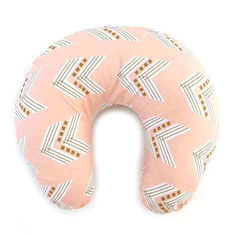 Nursing Pillow Cover Blush Gold Chevron. Nursing Pillow.