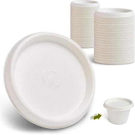 Amazon.com: 4 Ounce Compostable Corn Plastic Cups with Lids - 50 Pack : Health & Household