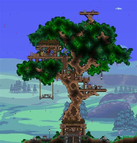 Giant tree renovation - Terraria | Terraria castle, Terraria house design, Terraria house ideas