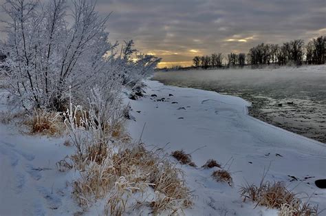 Sunrise at an Alberta winter landscape Photograph by Siyano Prach