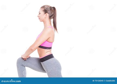 Close-up Of Woman Doing Lunges With One Leg Stock Image - Image of pretty, force: 75126045