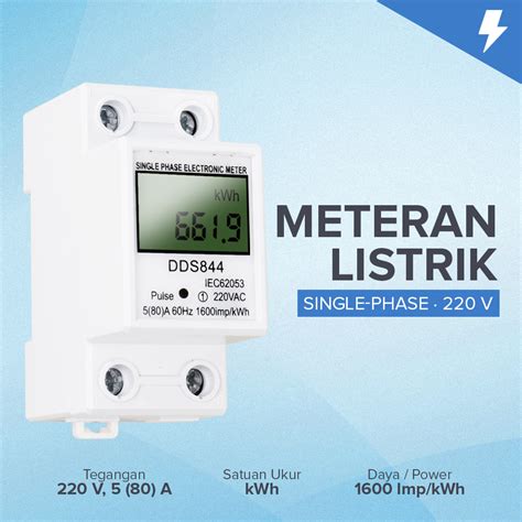 DIANQI Meteran Listrik Digital Din Rail kWh Meter Single-Phase 220 V ...