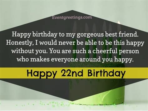 Happy 22nd Birthday Quotes And Wishes Events Greetings