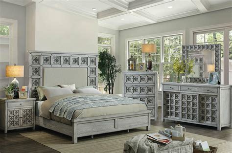 NEW Transitional Gray Wood Bedroom Suite Furniture - SARATOGA 5pcs King ...